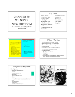 CHAPTER 30 WILSON`S NEW FREEDOM
