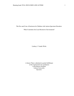 The Pros and Cons of Inclusion for Children with Autism Spectrum