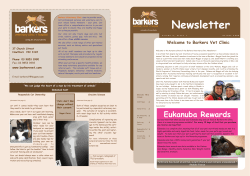 Newsletter - Barkers Veterinary Clinic