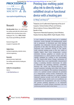 Printing - Proceedings of the Royal Society A