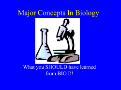 Major Concepts In Biology - Parma City School District