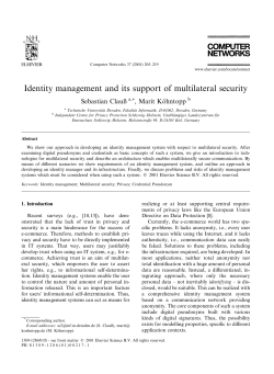 Identity management and its support of multilateral security