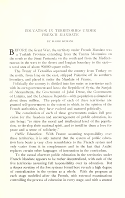 Education in Territories Under French Mandate.