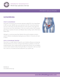 PATIENT EDUCATION GONORRHEA