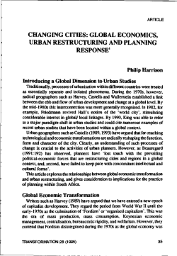 changing cities: global economics, urban