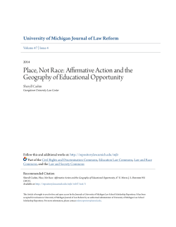 Place, Not Race: Affirmative Action and the Geography of