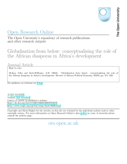 Globalisation from below: conceptualising the role of the African