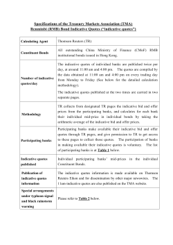 Specifications of the TMA RMB Bond Quotes