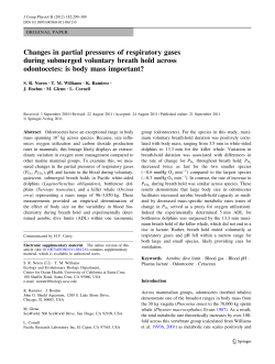 Changes in partial pressures of respiratory gases during submerged