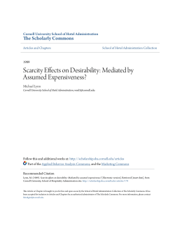 Scarcity Effects on Desirability - The Scholarly Commons