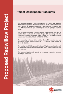 The proposed Redwillow Pipeline will transport dehydrated sour gas