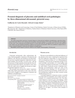 Prenatal diagnosis of placenta and umbilical cord pathologies by