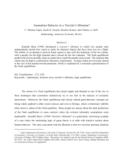 Anomalous Behavior in a Traveler`s Dilemma? - ITS