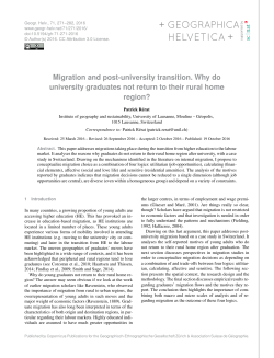 Migration and post-university transition. Why do university