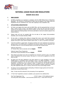 national league rules and regulations