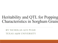 Heritability and QTL for Popping Characteristics in Sorghum Grain