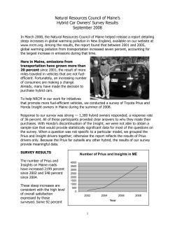 NRCM hybrid car survey results - Natural Resources Council of Maine
