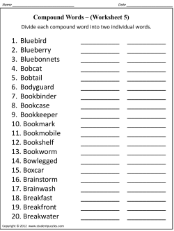 Compound Words – (Worksheet 5)