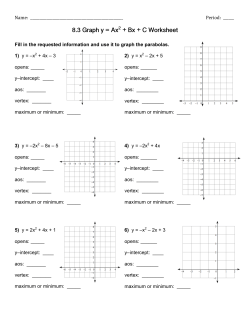 8.3 Graph Ax2+Bx+C Worksheet - Alg