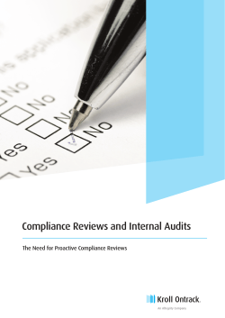 Compliance Reviews and Internal Audits