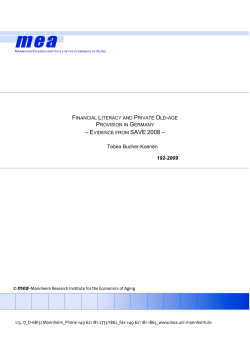 Financial Literacy and Private Old