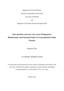 Heterobasidion annosum sensu stricto Pathogenesis