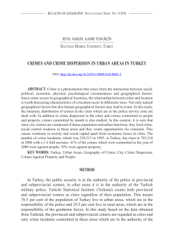 crimes and crime dispersion in urban areas in turkey