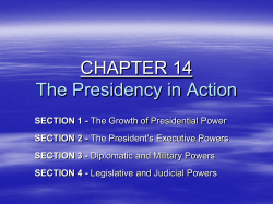 CHAPTER 14 The Presidency in Action