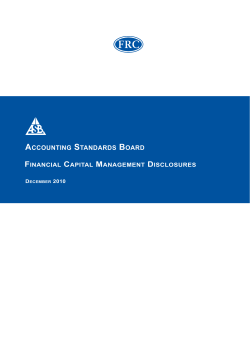 Financial Capital Managment Disclosures