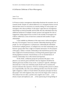 A Utilitarian Defense of Non-Monogamy