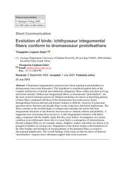 Evolution of birds: ichthyosaur integumental fibers