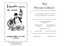 Series 1, Volume 4, Number 8 - The Private Libraries Association