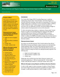 African American and Hispanic Student Disproportionate Impact and