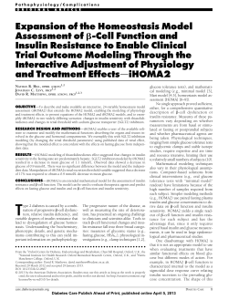 Expansion of the Homeostasis Model Assessment