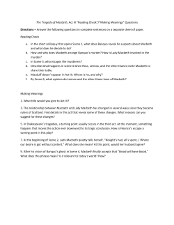 The Tragedy of Macbeth, Act III &ldquo;Reading Check&rdquo;