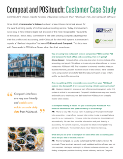 Commander`s Palace reports flawless integration between their