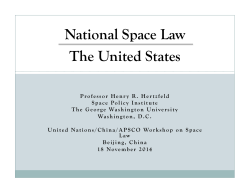 National Space Law The United States