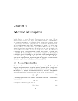 Chapter 4 Atomic Multiplets