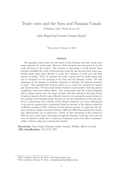 Trade costs and the Suez and Panama Canals