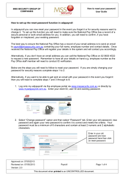 How to set-up the reset password function in adppayroll In