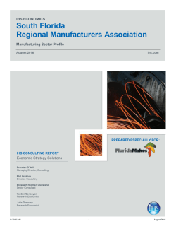 South Florida Manufacturing Sector Profile