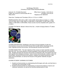 Cell Biology PCB 3023_Fall 2016