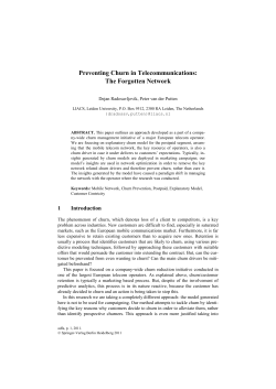 Preventing Churn in Telecommunications: The Forgotten