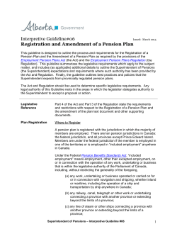 Pension Interpretive Guideilne IG-06