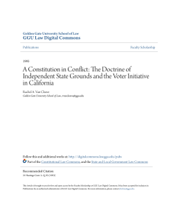 A Constitution in Conflict: The Doctrine of Independent State
