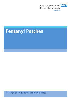 Fentanyl Patches - Brighton and Sussex University Hospitals NHS