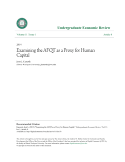 Examining the AFQT as a Proxy for Human Capital