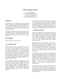 Radar Imaging Systems - Villanova Computer Science