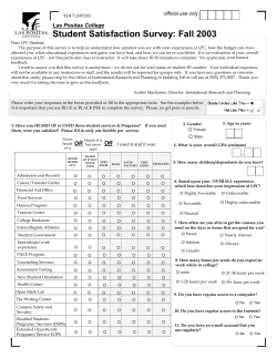 2003 Student Satisfaction Survey