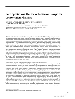 Rare Species and the Use of Indicator Groups for Conservation